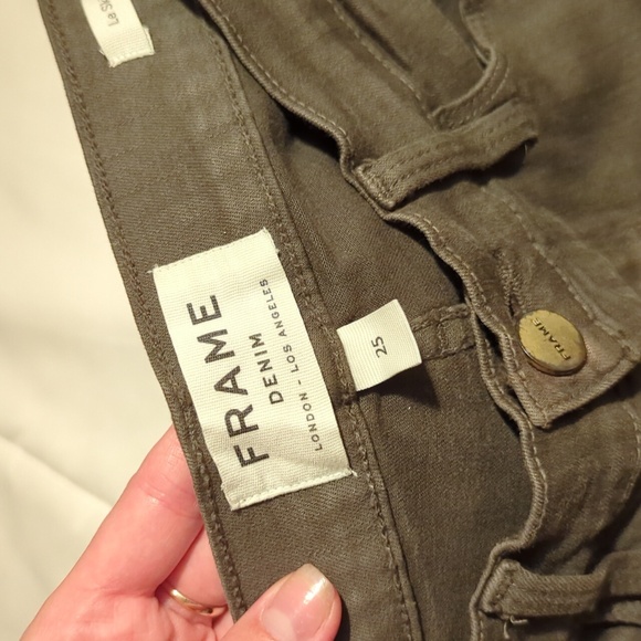 Olive green distressed skinny jeans - Picture 3 of 10